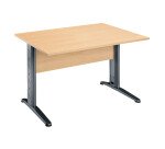 Bureau droit hêtre L 120 cm, piétement L métal - O-line 2