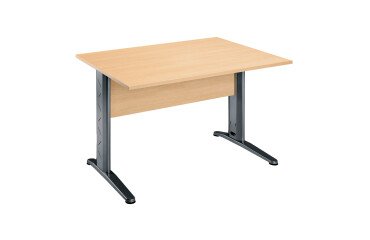 Straight desk Altys with L-shaped metal legs