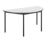 Table multi-usages demi-rond L 140 x P 70 cm, piétement noir - Confort