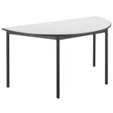 Table multi-usages demi-rond L 140 x P 70 cm, piétement noir - Confort
