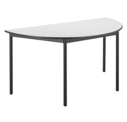 Table multi-usages demi-rond L 140 x P 70 cm, piétement noir - Confort