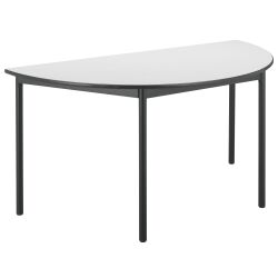 Table multi-usages demi-rond L 140 x P 70 cm, piétement noir - Confort