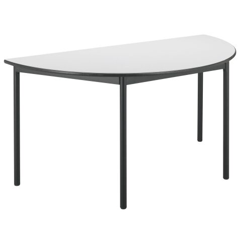Table multi-usages demi-rond L 140 x P 70 cm, piétement noir - Confort