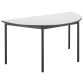 Table multi-usages demi-rond L 140 x P 70 cm, piétement noir - Confort
