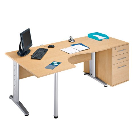 Mesa compacta Altys lado izquierdo patas aluminio