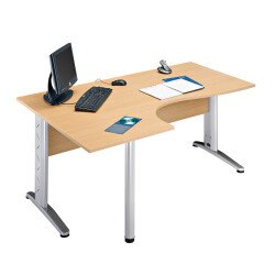 Scrivania angolare Altys con allungo gambe ad L in metallo