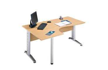 Scrivania angolare Altys con allungo gambe ad L in metallo