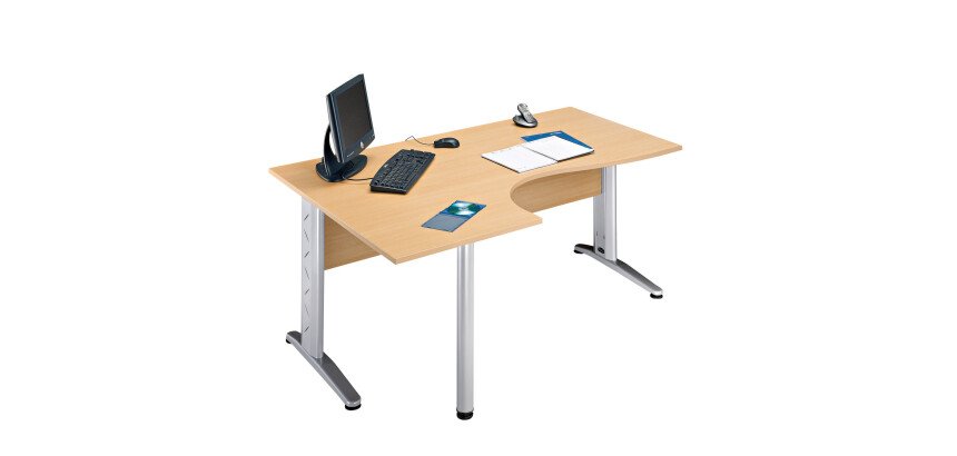 Scrivania angolare Altys con allungo gambe ad L in metallo