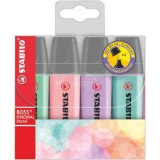 Highlighter Stabilo Boss assorted colors - sleeve of 4