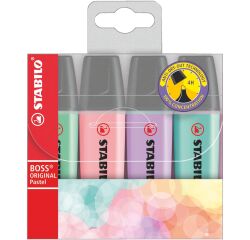 Subrayador Stabilo Boss colores Pastel - Bolsa de 4