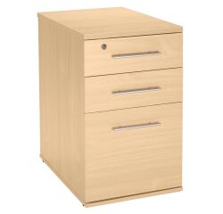 Axyo 2, desk height drawer cabinet, beech, depth 60 cm