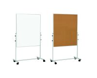 Pizarra volteable 2 caras blanca/corcho 74 x 116 cm 