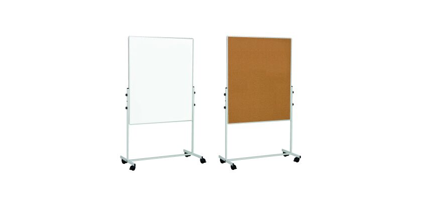 Pizarra volteable 2 caras blanca/corcho 74 x 116 cm 