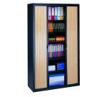 Armoires hautes à rideaux démontables Décor 200 x 120 cm corps anthracite