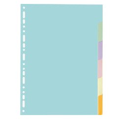 Intercalaire A4 carte recyclée colorée Exacompta Forever 6 onglets neutres multicolores - 1 jeu