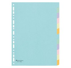 Intercalaire A4 carte recyclée colorée Exacompta Forever 12 onglets neutres multicolores - 1 jeu