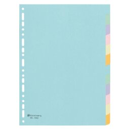 Intercalaire A4 carte recyclée colorée Exacompta Forever 12 onglets neutres multicolores - 1 jeu