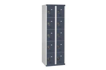 Vestiaire colonnes 5 cases monobloc