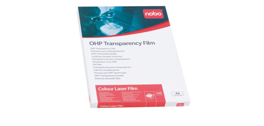 Box transparent film for overhead projector