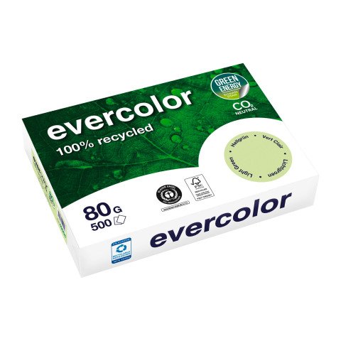 Papel A4 color 80 g Clairefontaine Evercolor - Paquete de 500 hojas verde claro