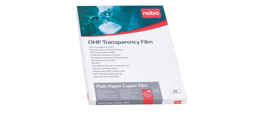 Box transparent film for overhead projector