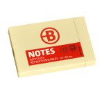 Notes repositionnables jaunes recyclées Bruneau - bloc de 100 feuilles