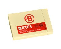 Notes repositionnables jaunes recyclées Bruneau 40 x 50 mm - bloc de 100 feuilles