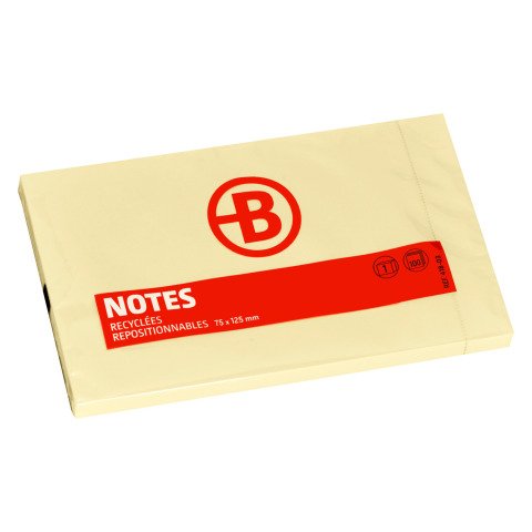 Notas adhesivas recicladas amarillas Bruneau 76 x 125 mm