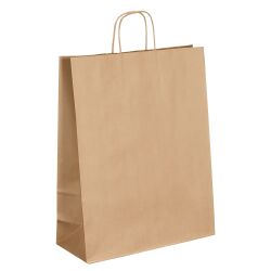 Sacs kraft brun poignées torsadées 110 g/m² - 50 sacs