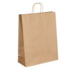 Sac magasin kraft naturel brun poignées torsadées 44 x 35 x 14 cm - Carton de 50