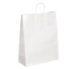 Sac magasin kraft naturel blanc poignées torsadées 44 x 35 x 14 cm - Carton de 50
