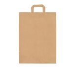 Sac magasin kraft naturel brun poignées plates 44 x 32 x 17 cm - Carton de 50