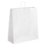 White kraft bag with twisted handles 44 x 35 x 14 cm - Pack of 50