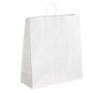 Sac magasin kraft naturel blanc poignées torsadées 44 x 35 x 14 cm - Carton de 50