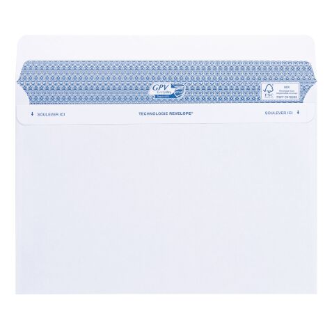 Witte enveloppen 162 x 229 mm Secure GPV 90 g met venster van 45 x 100 mm - Doos van 100