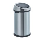 Poubelle inox 60 litres Brabantia Touch Bin ronde mat
