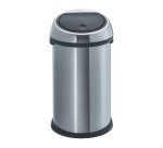 Poubelle inox 60 litres Brabantia Touch Bin ronde mat