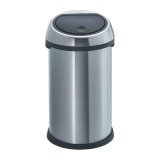 Poubelle inox 60 litres Brabantia Touch Bin ronde mat