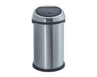 Poubelle inox 60 litres Brabantia Touch Bin ronde mat