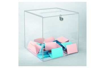 Urna transparente con cerradura