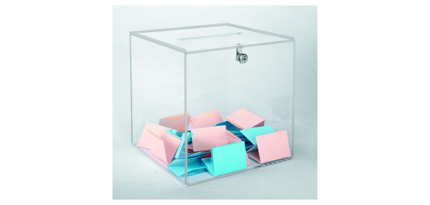 Urne transparente standard avec serrure - 300 bulletins