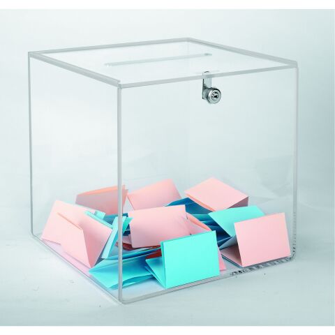 Urna transparente con cerradura