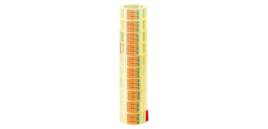Turm von 10 standard Klebefilmen Tesa 15 mm x 10 m