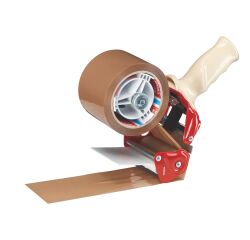 Safety dispenser for adhesive tape with large width