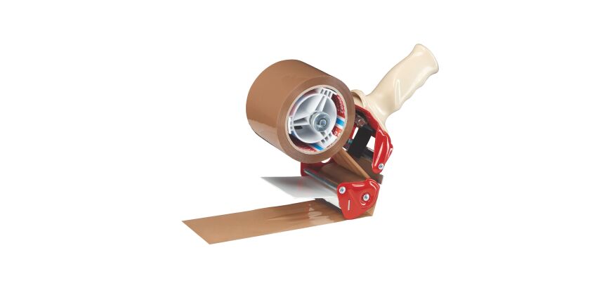 Dévidoir de sécurité pour ruban adhésif grande largeur