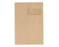 Bolsa con fuelle 3 cm kraft 229 x 324 mm La Couronne 90 g con ventana 50 x 110 mm - Caja de 50