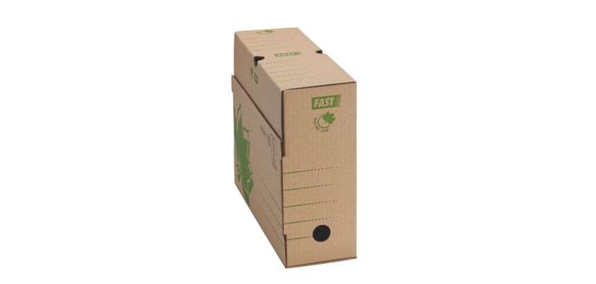 Boîte archives carton Fast Nature Line dos 10 cm brune