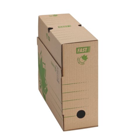 Boîte archives carton Fast Nature Line dos 10 cm brune