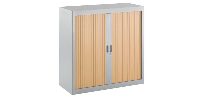 Armoire basse à rideaux démontables Décor 100 x 100 cm corps aluminium
