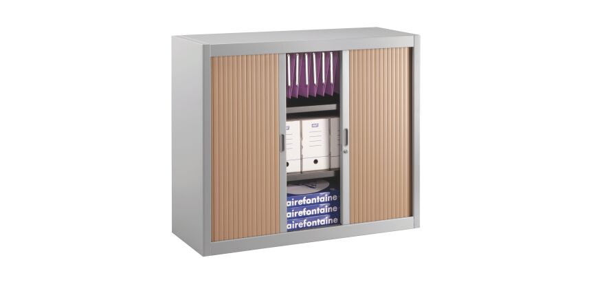 Armoire basse à rideaux démontables Décor 100 x 120 cm corps aluminium